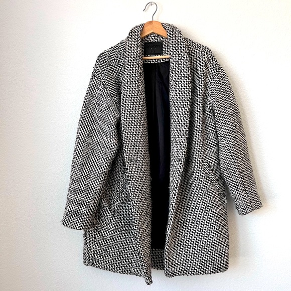 BLANKNYC Black & White Say Anything Tweed Coat - Picture 1 of 8